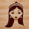 A princess illustration created as a vector graphic, suitable for digital and print use.