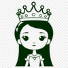 Royal Girl Clip Art SVG Design Cartoon princess design available as a downloadable SVG file.