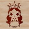 A royalty-inspired illustration of a young female figure, suitable for various uses.