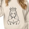 Royal Princess Clip Art Illustration A young female character with royal attire, suitable for digital editing and cutting machine projects.