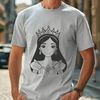 A young female character wearing a royal gown and crown, suitable for illustration in vector design software.