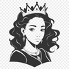 Royal Young Girl SVG Design A young female princess standing in a regal pose, designed as vector art suitable for digital and physical cutting machines.