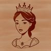 A digital illustration of a young female princess character in various forms, including SVG.