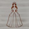 Female royalty character in a flowing gown, designed as a vector graphic.