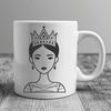 Royal Illustration Design Colorful princess SVG design for digital use and cutting machines like Cricut or laser cutters.