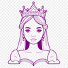 A young female character in royal attire, depicted as a vector graphic.