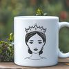 Female royalty illustration in vector format, suitable for digital design projects.