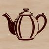 A delicate teapot illustration A digital illustration of a teapot with a handle and spout.