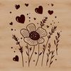 Free Vector Floral Design with Love Hearts An SVG vector art graphic of a single wild flower in bloom with subtle heart motifs added for a whimsical touch.