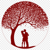 Heart-Shaped Unity Symbol A heart-shaped tree symbolizing love and unity, suitable for weddings or Valentine's Day designs.