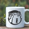 Romantic Interlocking Couple Tree A romantic tree design featuring intertwined lovers sharing a kiss.