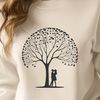 Heart-Shaped Tree Art Design An SVG vector graphic design featuring a tree with a heart-shaped trunk, perfect for Valentine's Day or wedding decorations.