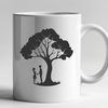 Love Tree SVG Illustration A stylized illustration of a tree with intertwining hearts and leaves, representing love and union.