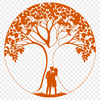 Intertwined Love Tree Design A stylized illustration of a tree with intertwined branches, symbolizing love and togetherness.