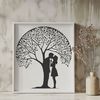 Stylized Heart-Shaped Tree Branches A stylized illustration of intertwined tree branches forming a heart shape, symbolizing love and romance.