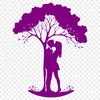 Intertwined Heart Tree Symbolism A stylized illustration of a tree with intertwined branches forming a heart shape, symbolizing love and togetherness.