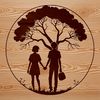 Love in Bloom Illustration A stylized illustration of intertwined lovers surrounded by lush foliage.