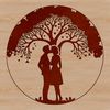Embracing Nature's Beauty Two people embracing under a tree, perfect for Valentine's Day or wedding decorations.