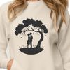 Interconnected Hearts Tree Design A stylized illustration of a tree with intertwining branches, symbolizing the love between two people.