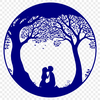 An iconic vector design featuring a tree embracing two lovers, ideal for valentines or wedding decorations.