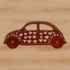 Stylized Car Illustration with Hearts A stylized illustration of a car with love hearts, suitable for vector art designs.