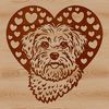 Adorable Havanese Pup with Love Hearts A small white dog breed with a sweet expression, surrounded by heart shapes.