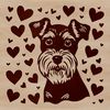 Friendly Small Dog Vector A vector illustration of a small dog with a friendly expression, featuring heart symbols on its head.