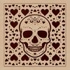 Love Heart Skull Design SVG A minimalist skull design with intertwined love hearts and decorative details.