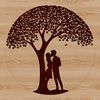 Symbol of Eternal Bonding An intricately designed tree with intertwined branches and roots, symbolizing love and connection.