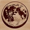 A detailed, scalable vector graphic illustration of the Moon in space.