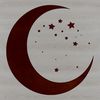 A high-resolution digital illustration of the full Moon in the night sky.