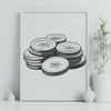 Flat Design Coin Collection A digital illustration of various denominations of coins in a flat design style.