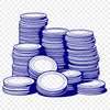 Digital Coin Collection Vector Graphics A set of digital coins in various denominations, presented as a vector graphic.