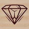 A geometric shape in vector format, representing a classic diamond design.