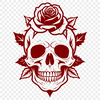 Beautiful Gothic Inspired Skull Art A detailed SVG illustration of a Gothic-inspired skull with intricate details.