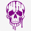 Gothic Blood Splatter Illustration A graphic illustration of a skull with dripping blood, suitable for dark-themed designs and projects.