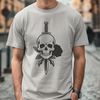 Gothic Skull Illustration Vector Graphic A detailed illustration of a Gothic-style skull with intricate details, suitable for use in design projects.