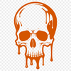 Free Vector Art Skull Illustration A detailed vector art design of a dripping skull suitable for commercial use or personal projects.
