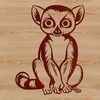 A simple illustration of a lemur, a type of wild animal found in Madagascar.