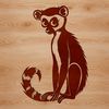 A close-up illustration of a lemur's face, suitable for vector graphics and digital art.