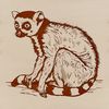 A vector graphic illustration of a lemur animal.