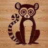 A detailed illustration of a lemur, a small primate native to Madagascar.