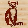 A vector illustration of a lemur in its natural habitat, highlighting the animal's unique characteristics and features.