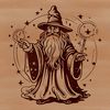 Whimsical Fantasy Art Wizard A fantasy-themed illustration of a wizard, perfect for vector art designs.