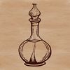 Enchanted Apothecary Bottle Design A detailed illustration of a witch's potion bottle with magical symbols and ingredients.