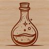 Mystical Potion Bottle Symbol Illustrative witchcraft symbol featuring a potion bottle in a mystical setting.