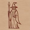 Magical Line Drawing Wizard A vector graphic representation of a wizard, suitable for use in digital designs and crafts.