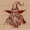 Enchanted Wizard Character A fantasy wizard character with a pointed head and long white beard, ready for magic spells.
