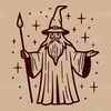 Fantasy Wizard Vector Art A fantasy-themed illustration of a wizard, suitable for vector art projects.