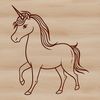 Magical Horse Icon A mythical, horse-like creature with a single horn protruding from its forehead, depicted in vector format.